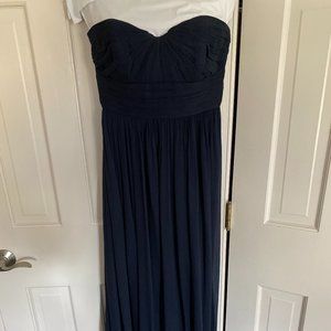 J. Crew Size 4 Navy Marbella Silk Chiffon Long Formal Dress